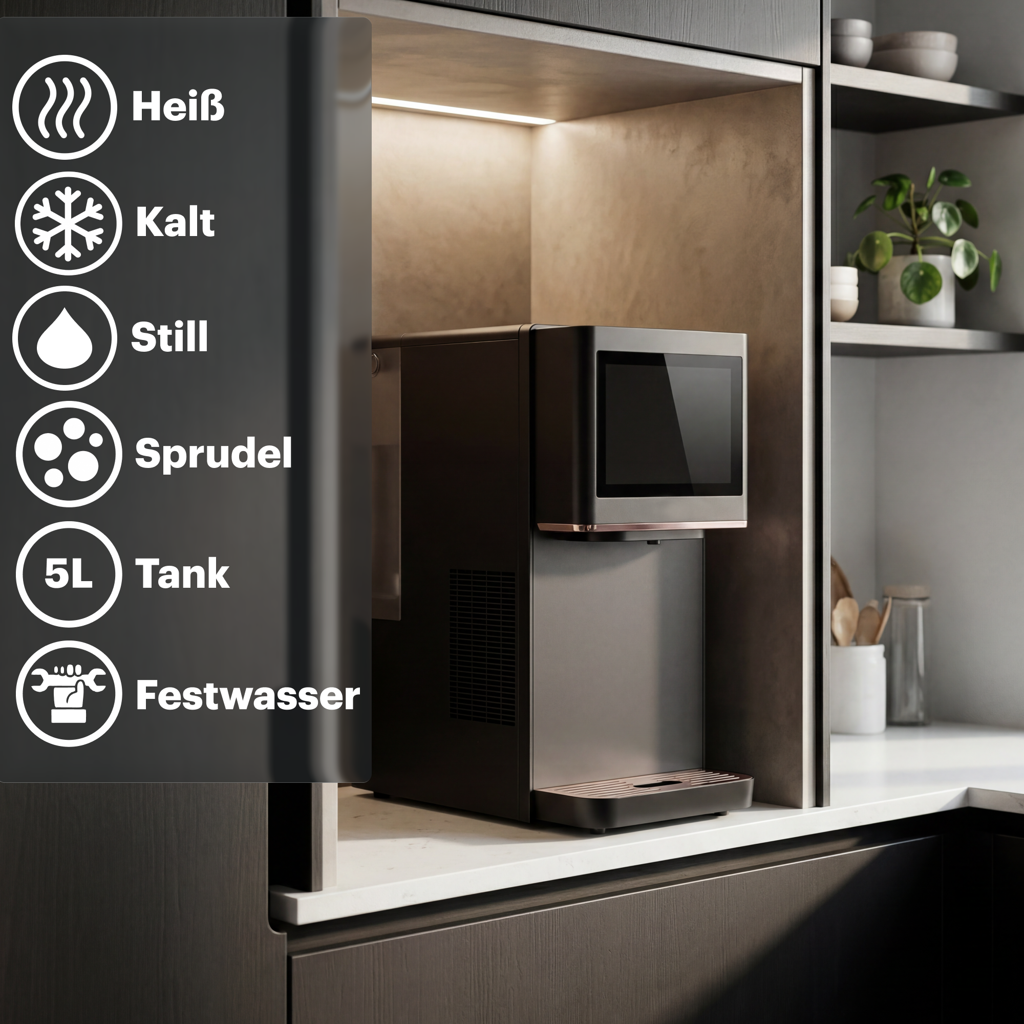 Aquarum DrinKing Pro – Premium-Tischwasserspender mit Umkehrosmose und Sprudelfunktion